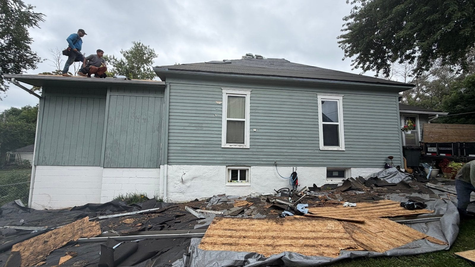 New shingle roof installation in progress on home in Glenwood, IA by KO Roofing & Storm Repair