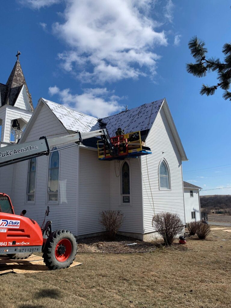Murray Nebraska roof replacement at Murray Presbyterian Church near Beaver Lake by KO Roofing