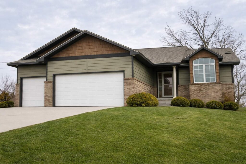 Completed siding replacement on a home near Beaver Lake in Plattsmouth, Nebraska by KO Roofing & Storm Repair